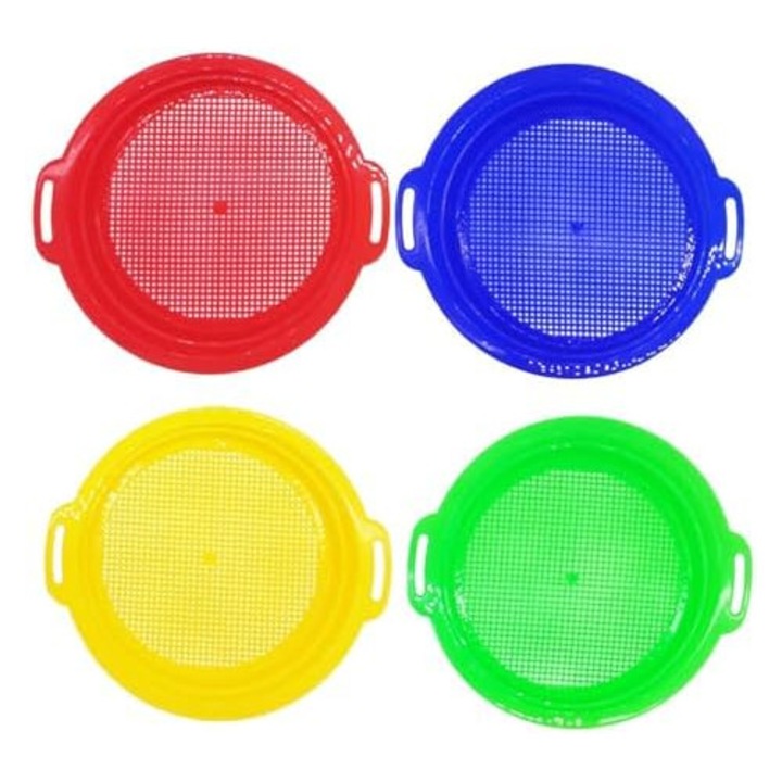 Комплект от 4 пясъчни сифона за плаж, 25x22 см, детски играчки, многоцветни