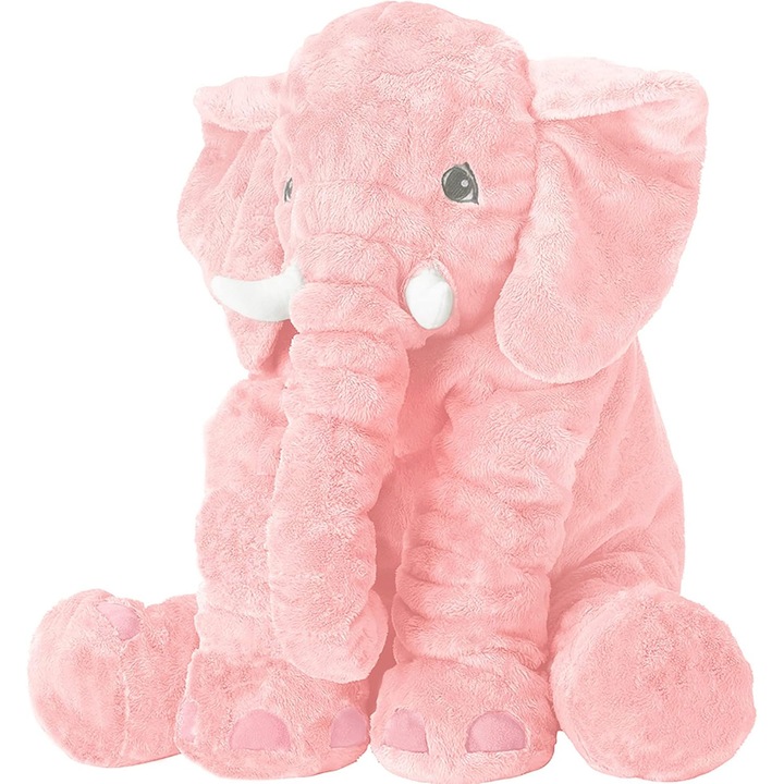 Jucarie de plus elefant, 40cm, roz, set cadou pentru copii