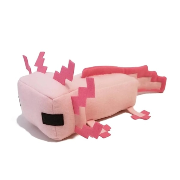 Papusa de plus Minecraft Axolotl rar, 30cm, roz-galben, set 1 buc