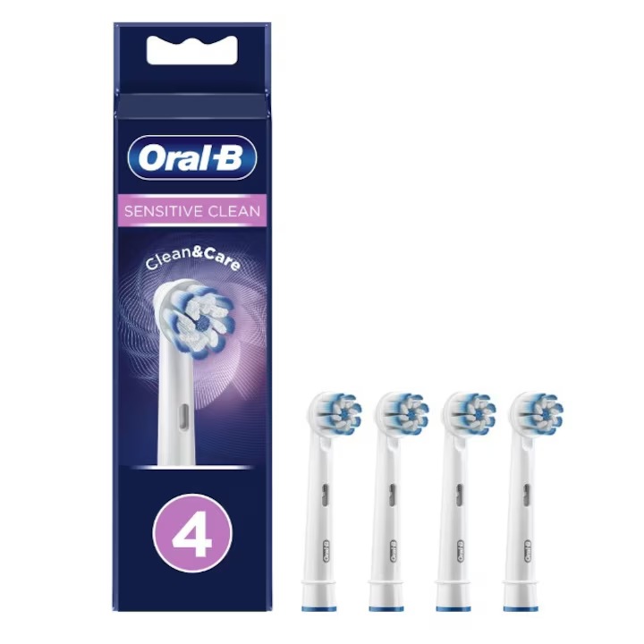 OOral-BB Sensitive Clean Replacement Brush Heads 4 Pack, Extra Soft Bristles for Sensitive Gums, Compatible with OOral-BB Pro/Genius/Smart (Excluding iO)