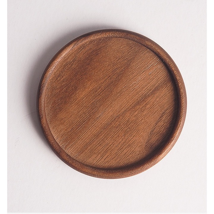 Fából készült poháralátétek, Caltucus Core®, 4 darabos készlet, 1cm vastagság, 7.6x7.6cm, dió