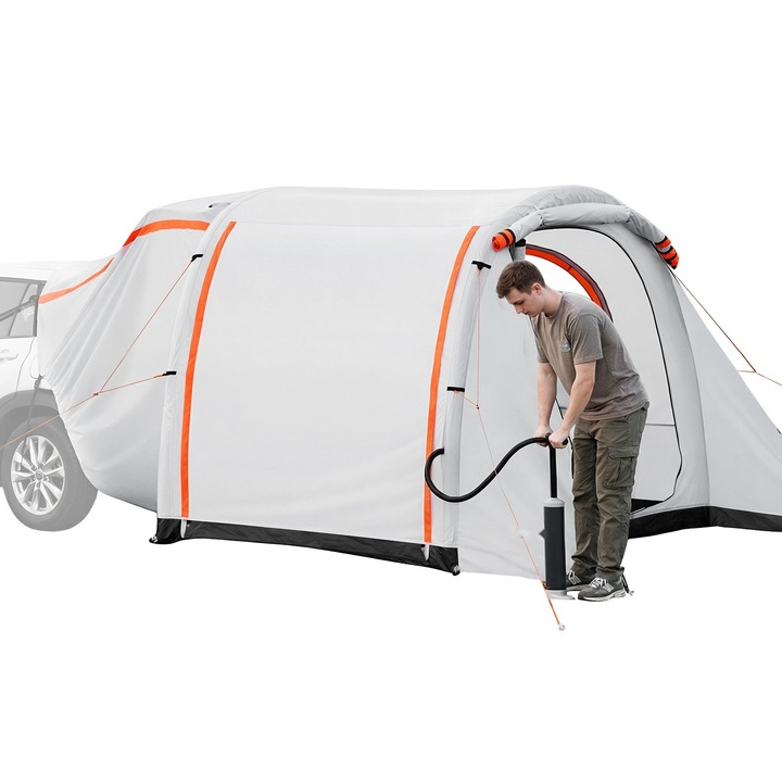 Önfelfújódó sátor, 2.44 x 2.04 m, vízálló 2000 mm, 6 személyes, tetővel, szellőzéssel, szettben