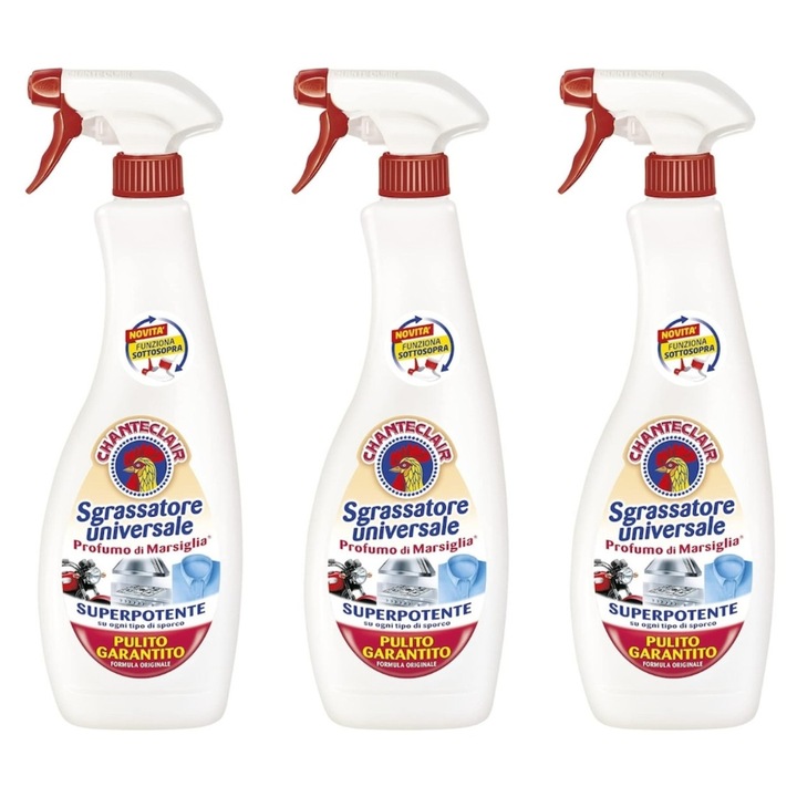 Set de 3 bucati Chanteclair Sgrassatore Universale 600 ml, parfum Marsilia, lichid