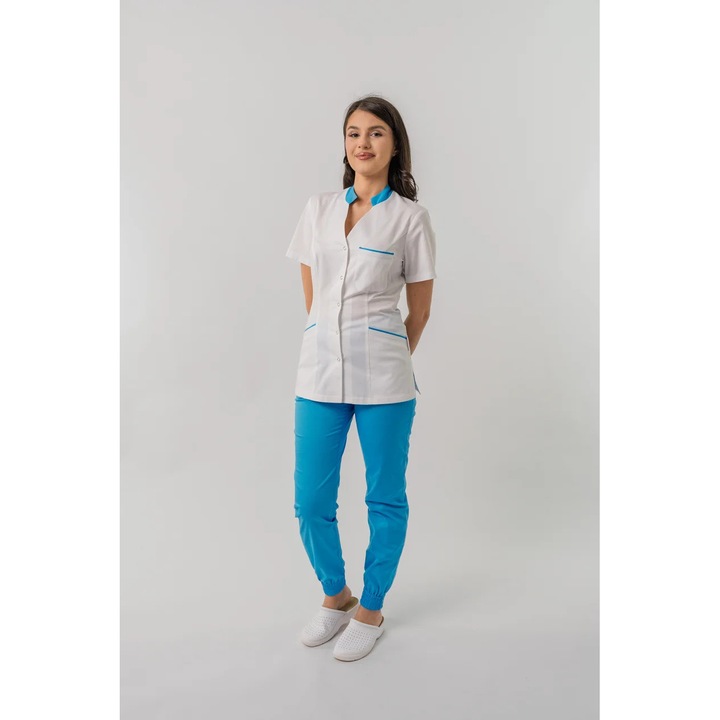 Bluza medicala Adina, albastru cobalt, XXL