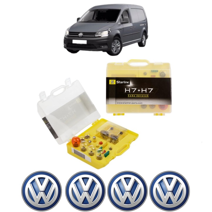 Set becuri auto H7 Starline, galben, 11 piese, pentru Volkswagen Caddy IV MPV 2015-2020