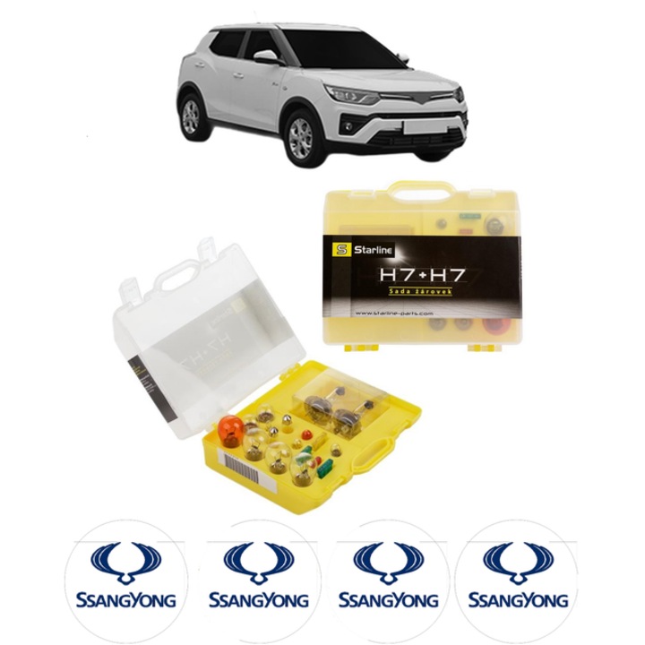 Kit trusa Set becuri H7 + Sigurante - 2x H7, 1x P21W, 1x P21/5W, 1x R5W, 1x R10W, 1x C5W, 1x T4W, 1x W5W, 1x W3W, 1x PY21W, 1x WY5W, 1x C10W, 1x T5, Galben