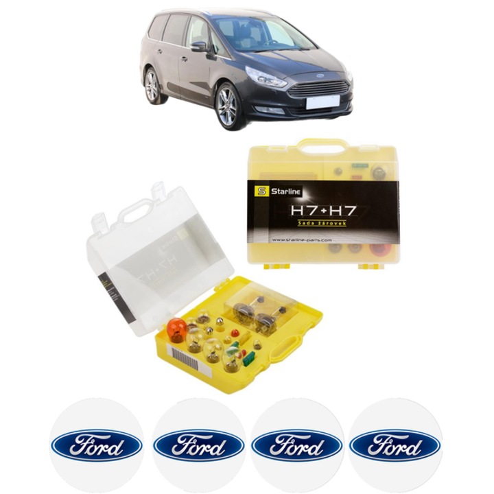 Kit Becuri Auto H7 + Sigurante - Set Complet 14 Becuri Galbene pentru Situatii de Urgenta