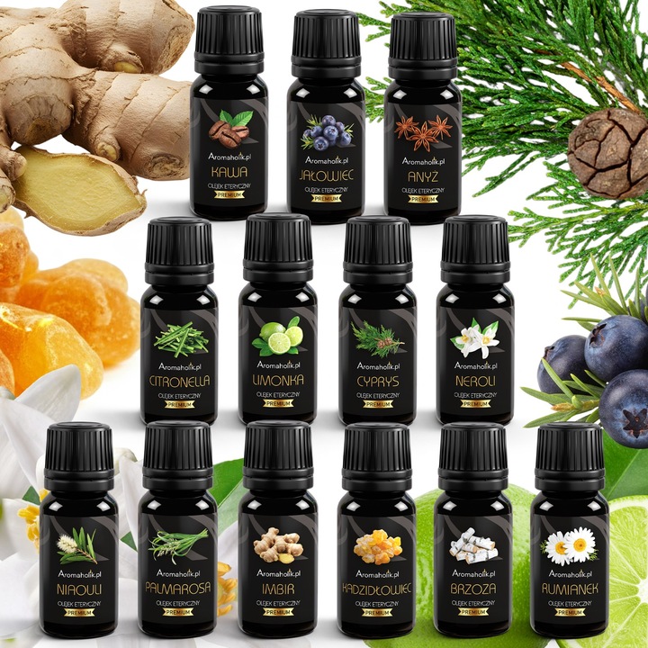 Set de Uleiuri Esentiale Noutati, 13 Arome cu Neroli, Citronella, Ghimbir si Cafea pentru Aromaterapie
