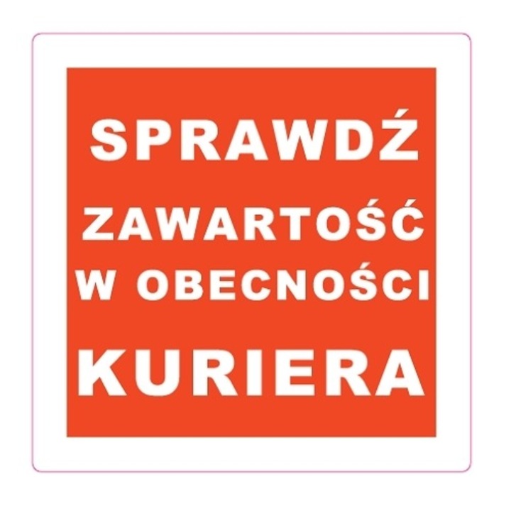 Etichete de avertizare "Verificati la curier", Rola, 100x100 mm, Rosu, 100 buc, adeziv cauciuc natural
