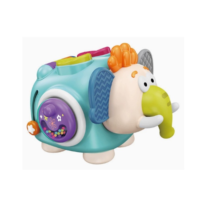 Interaktív babajáték, elfoglalt labda, hexaéderes kialakítás, környezetbarát anyag, változatos méretek.