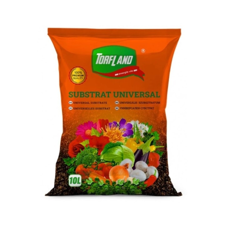 Pamant de flori Torfland 10L, universal, turba, pentru plante ornamentale, interior/exterior
