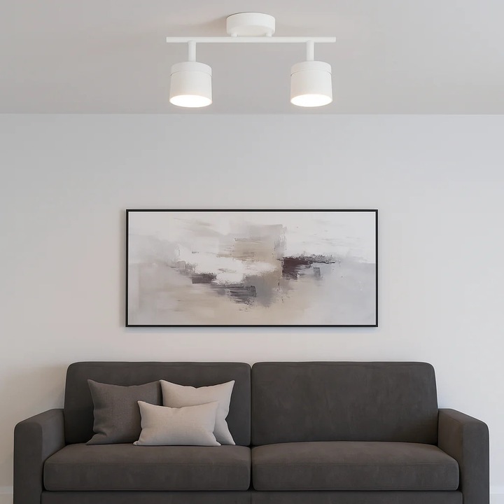 Aplica de Tavan RFAN DB60310-2, 2 x Soclu GX53, Alb, 32x17x10cm