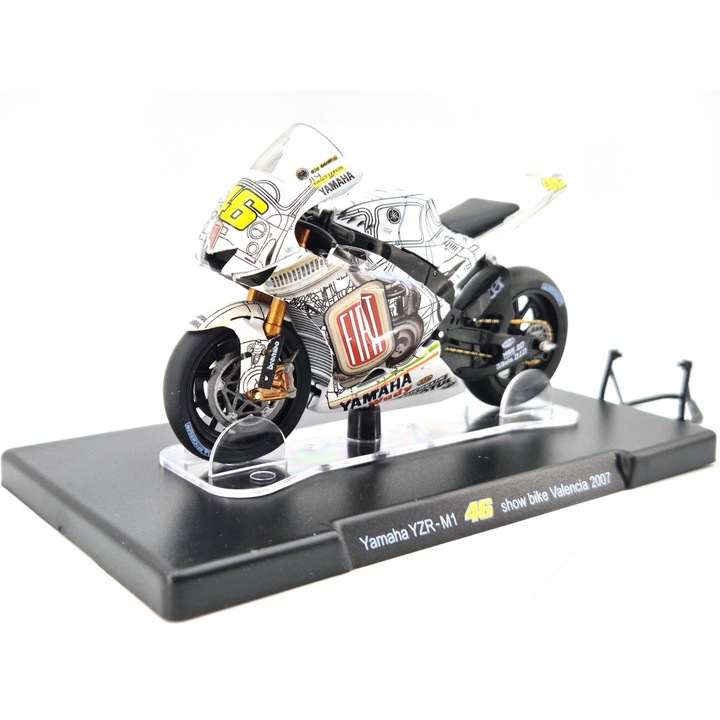 Moto GP - Yamaha YZR-M1 #46 (2007) motor - show bike Valencia - Valentino Rossi - Edicola - 1:18