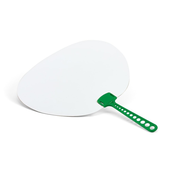 PP és PVC legyező színes fogantyúval, kerek legyező, elegáns kézi ventilátor nyárra, 26 cm, zöld, Dalimag