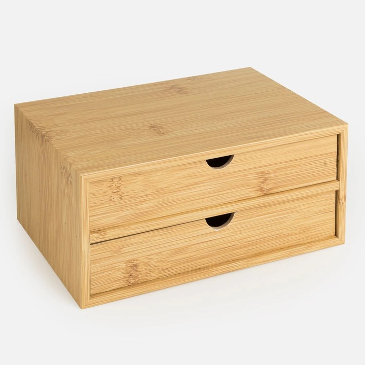 Cutie din Lemn cu 2 Sertare 20x13x9cm