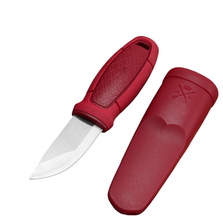 Cutit fix compact, inox, maner lemn negru, rosu, 14x3mm