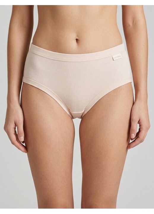 Chiloti clasici bumbac si modal cu talia medie Cotonella ADD07, Nude rose