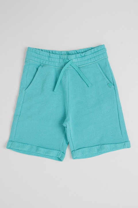 United Colors of Benetton, Pantaloni scurti de bumbac cu talie ajustabila, Verde persan