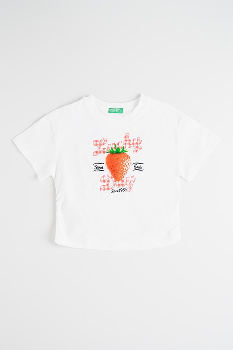 United Colors of Benetton, Kerek nyakú gyümölcsmintás póló, Fehér