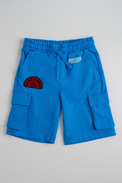 United Colors of Benetton, Pantaloni scurti cargo din bumbac, Albastru deschis