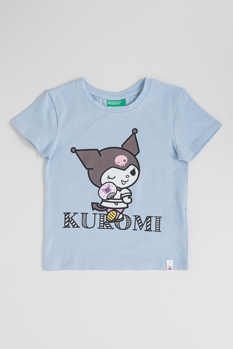 United Colors of Benetton, Kuromi mintás póló, Pasztellkék/Rózsaszín/Sötétszürke