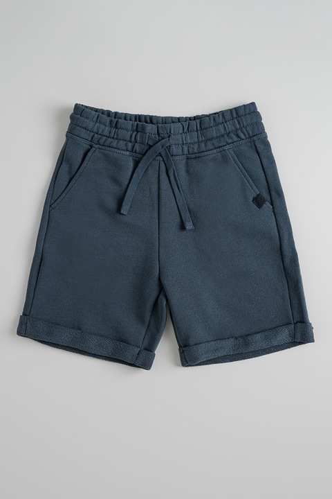 United Colors of Benetton, Pantaloni scurti de bumbac cu talie ajustabila, Albastru prafuit