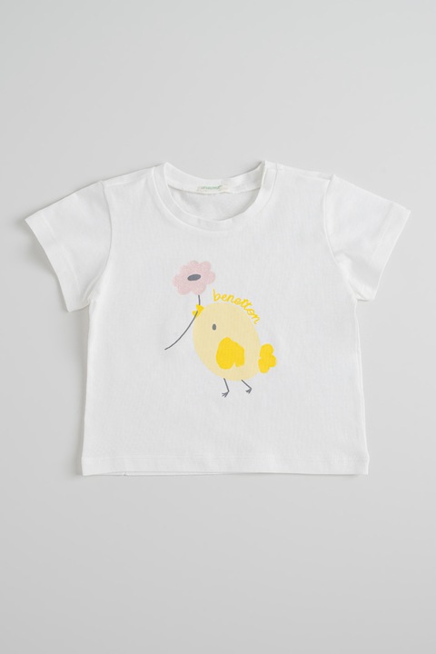 United Colors of Benetton, Mintás póló patentos hasítékkal, Fehér