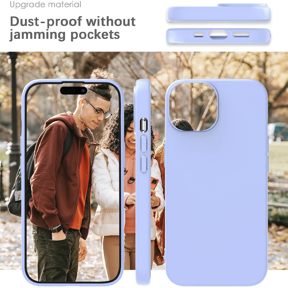 Husa din Silicon pentru Apple iPhone 13 / iPhone 14, Flexibila, Soft & Slim Fit, Rezistenta la Zgarieturi, Finisaj Matte, Mov lavanda