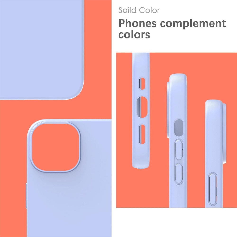 Husa din Silicon pentru Apple iPhone 13 / iPhone 14, Flexibila, Soft & Slim Fit, Rezistenta la Zgarieturi, Finisaj Matte, Mov lavanda