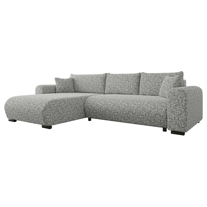 Coltar cu functie de dormit Duolos, MIRJAN 24, cenusa stralucitoare, 188x285x80 cm