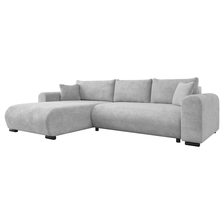 Coltar cu functie de dormit Duolos, MIRJAN 24, gri deschis, 188x285x80 cm