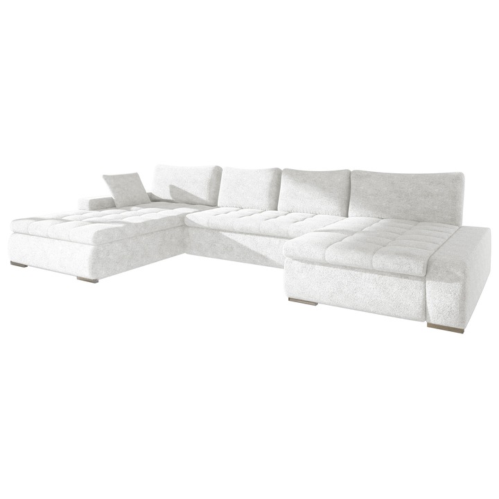 Coltar extensibil living Caro, MIRJAN 24, alb, 213x394x80 cm