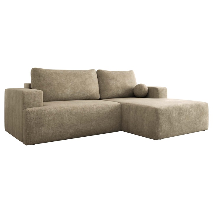 Coltar living extensibil Dmiore Dreapta, MIRJAN 24, bej inchis, 163x266x93 cm