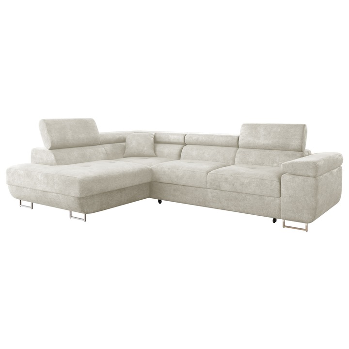 Coltar extensibil living Torezio Stanga, MIRJAN 24, argint, 203x274x70 cm