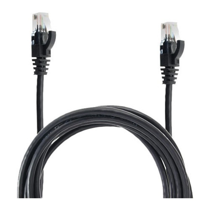 Cablu UTP 6, 2m, negru, 2 x RJ45, categoria 6