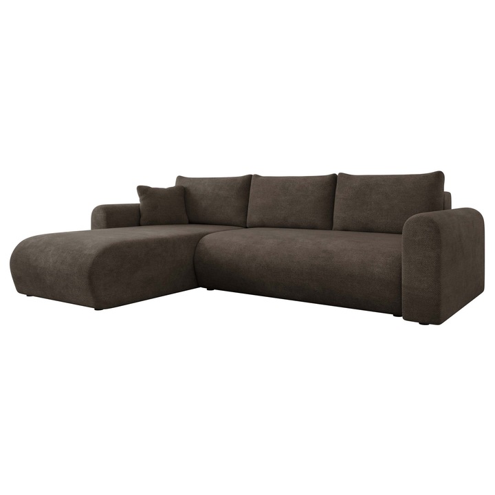 Coltar extensibil living Wousia, MIRJAN 24, maro inchis, 158x252x80 cm