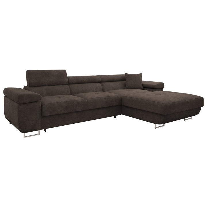 Coltar mic extensibil Torezio Mini Dreapta, MIRJAN 24, maro inchis, 170x280x70 cm