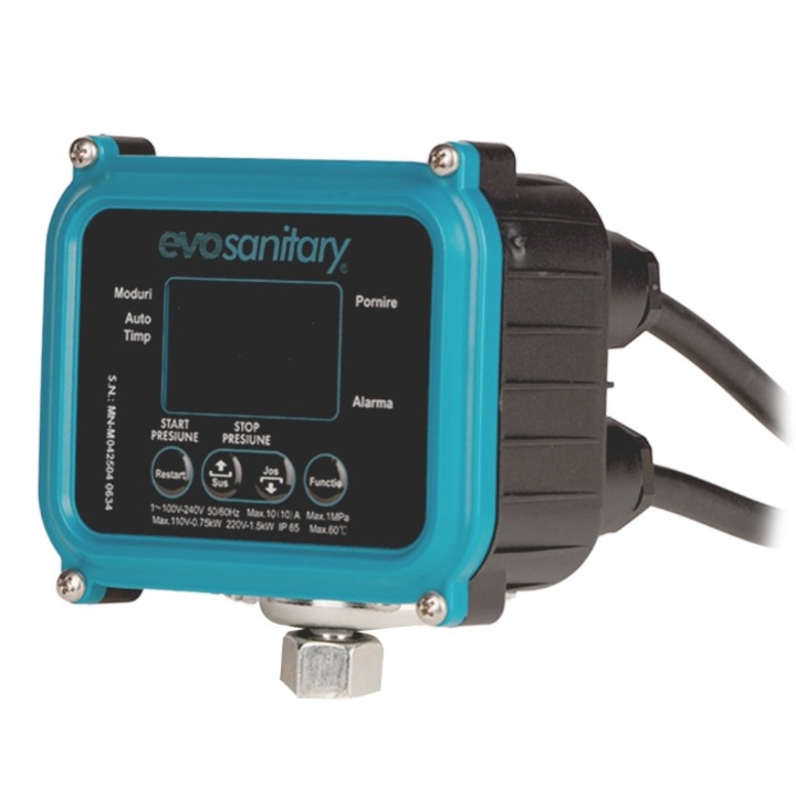 Presostat electronic reglabil Evosanitary, afisaj digital color, 0.5-9.3 bar, 220-240 V