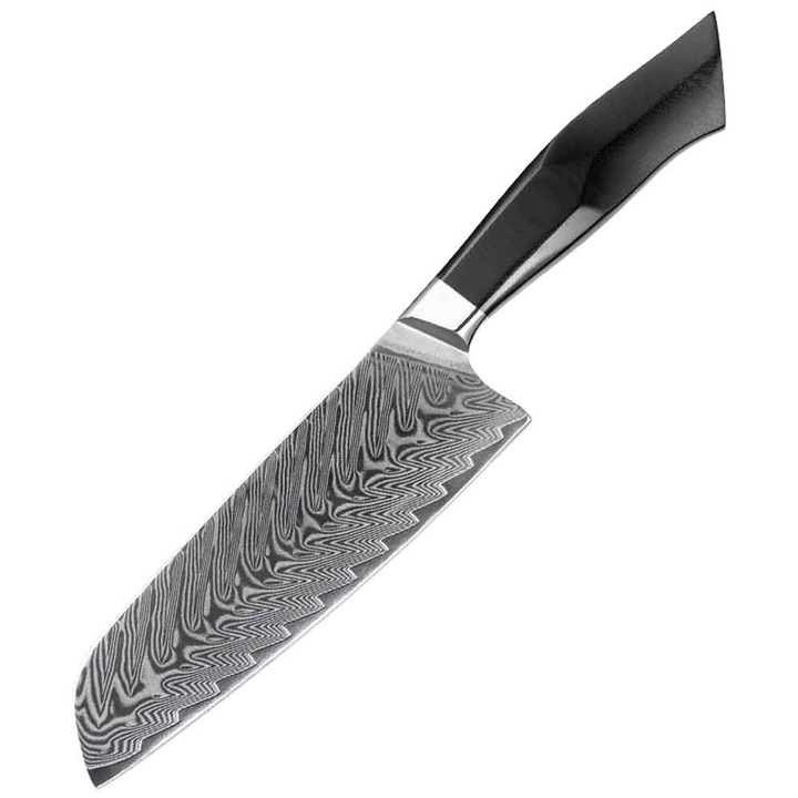 Cuțit de bucătărie Santoku din oțel Damasc Xinzuo B32 Santoku 18 cm