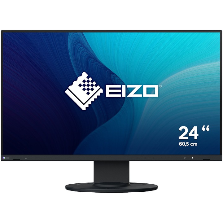 Монитор EIZO EV2400R-BK, 24", LED, IPS, 1920x1080, 2 x USB 3.0 Downstream, 2 x USB 2.0 Downstream, 1 x HDMI, DisplayPort, 1 x USB 3.0 Type-B Upstream, Вградени високоговорители 2 x 1W