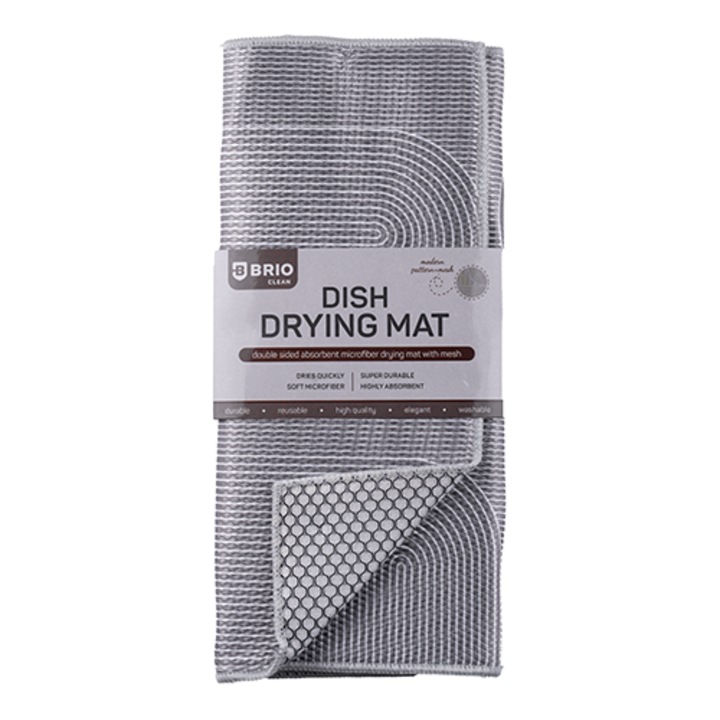 Подложка за отцеждане на съдове Brio, с декор, двулицева, с мрежа, 38х51см