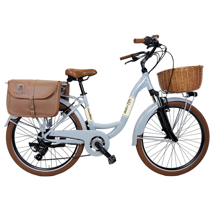 Bicicleta electrica de oras Dolce Vita by Canellini VENERE cu genti si cos - Gri