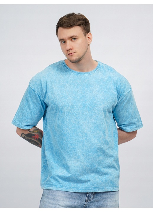 Мъжка тениска, Modkids, Овърсайз Стрийтуеър, За Възрастни, Синя, 100% Дишащ Памук, Лятно Облекло, Градски Стил, Свободна Тениска,, Тъмносин