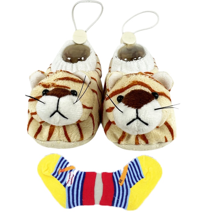 Papuci bebeluși în formă de animale Chippo 30167, Maro, 17 EU