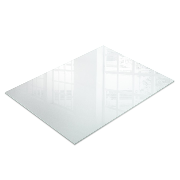 Blat De Masa Din Sticla Securizata, Tulup, Dreptunghiular, Milky, 80 x 60 cm, 010870820030000000000