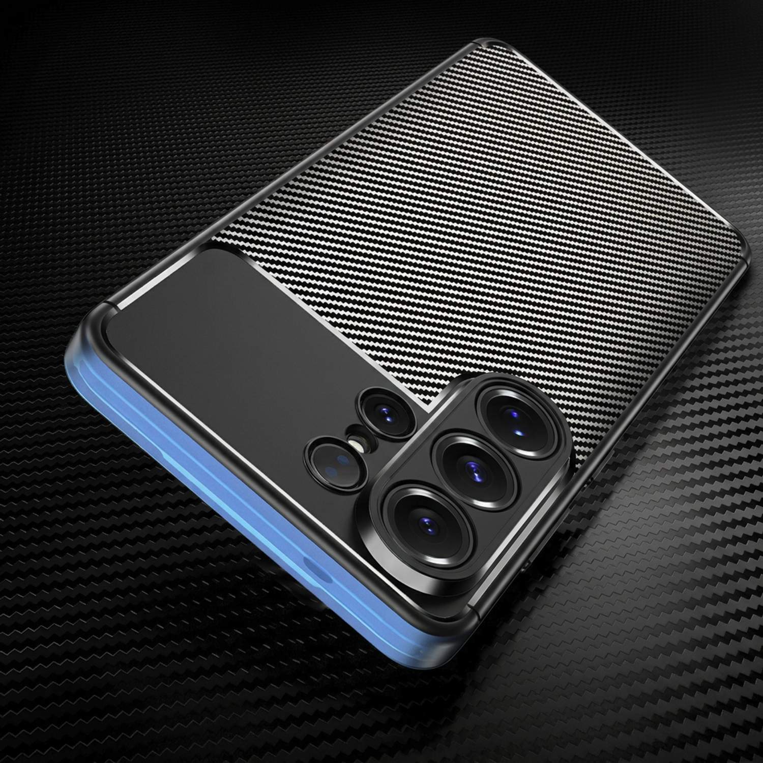 Husa pentru Samsung S26 Ultra, Textura Fibra de Carbon, Anti-Soc, Disipare Caldura, Protectie Camera, Negru