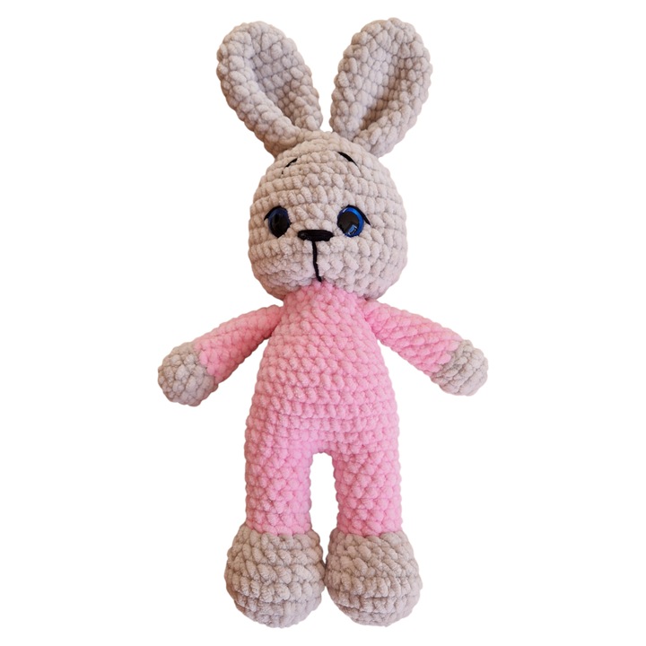 Iepuras crosetat Pink Aurica, Handmade Crocheted Bunny