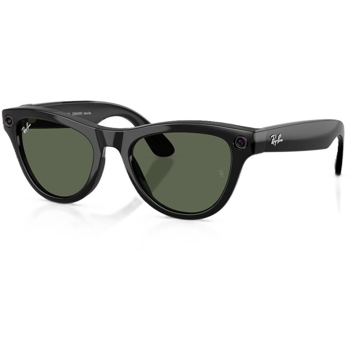 Ray-Ban META Skyler Gen 2 okosszemüveg RW4014 601/71, 52-20 méret, Wi-Fi 6, Bluetooth, kamera videofelvétellel, hangasszisztens, 32 GB vaku, zöld G15 lencsék, fekete