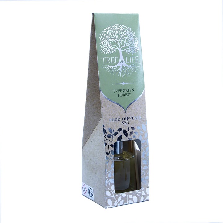 Pálcás légfrissítő, Tree of Life, Evergreen Forest, 50 ml, 5 pálcika