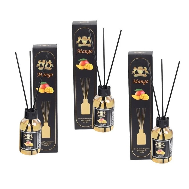 Golden Silva Mango szoba diffúzor készlet, 3 x 110 ml, trópusi aroma, édes illat